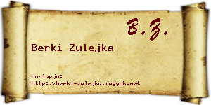 Berki Zulejka névjegykártya